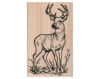 Deer Looking RUBBER STAMP, Deer Stamp, Wildlife Stamp, Buck Stamp, Stag Stamp, Wildlife Stamp, Christmas Stamp, Christmas, Xmas, Deer, Buck