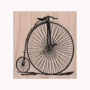 TIMBRO IN GOMMA Penny Farthing, timbro bici, timbro viaggio, timbro trasporto, timbro bicicletta vittoriana, timbro bicicletta d'epoca, timbro ruota grande
