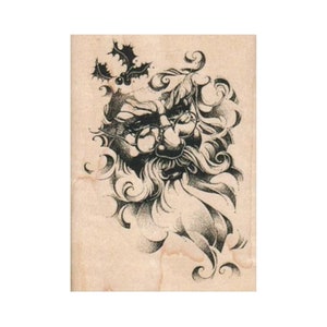 Carimbo de borracha Holly Santa, carimbo de Papai Noel, carimbo de Papai Noel, carimbo de Natal, carimbos de Natal, carimbo de São Nicolau, carimbo de feriado, carimbo de Jolly Man