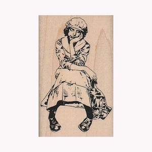 Disgusted Lady RUBBER STAMP, Maid Stamp, Lady Stamp, Housekeeper Stamp, 50s Lady Stamp, Housewife Stamp, Retro Stamp, Annoyed Lady Stamp