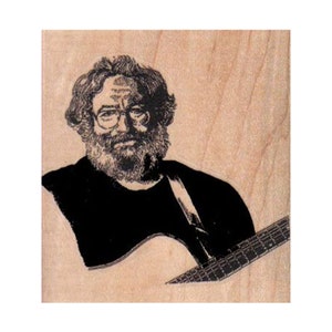 Rock Legende STEMPEL, Rock Star Stempel, Deadhead Stempel, Mann mit Gitarre Stempel, Woodstock Stempel, Psychedelischer Stempel, Bärtiger Mann