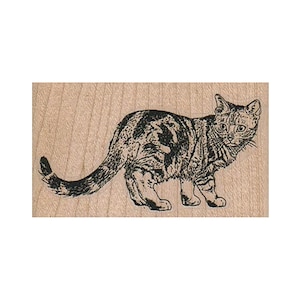 Tabby Cat Looking Back STEMPEL GUMOWY, Stempel z kotem, Stempel z kotem Tabby, Stempel z kotem, Stempel z kotem, Stempel z miłośnikiem kotów, Stempel z kotem patrzącym, Stempel z kociakiem, Stempel z kotem