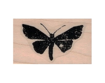 Distressed Moth/Butterfly RUBBER STAMP, Moth Stamp, Flying Insect Stamp, Lepidoptera Stamp, Butterfly Stamp, Distressed Butterfly Stamp