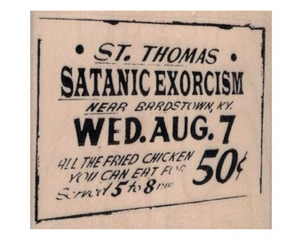 Sello de goma de exorcismo satánico, sello de Halloween, sello de película de terror, sello de exorcista, sello embrujado, sello de espíritu, sello de Santo Tomás, fantasma