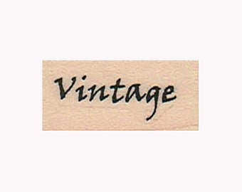 Vintage RUBBER STAMP, Fancy Vintage Stamp, Vintage Word Stamp, Vintage Writing Stamp, Word Stamp, Era Stamp, Age Stamp, Time Stamp, Vintage