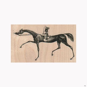 RUBBERSTEMPEL J.J Grandville Horseman, stempel ruiter, stempel paard en ruiter, stempel Grandville, stempel ruiter, stempel paard, mager paard