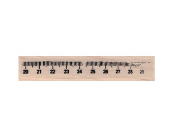 Measuring Tape Section RUBBER STAMP, Tape Measure Stamp, Measuring Stamp, Mixed Media Stamp, Ruler Stamp, Distance Stamp, Inches Stamp