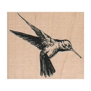 Hummingbird RUBBER STAMP, Nature Stamp, Bird Stamp, Outdoor Stamp, Aves Stamp, Bird Lover Stamp, Hummingbird Stamp, Flying Stamp, Small Bird image 1