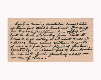 Writing Background RUBBER STAMP, Background Stamp, Mixed Media Stamp, Writing Stamp, Literature Stamp, Early In Morning Swahilis Stamp