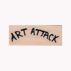 Banksy Art Attack RUBBER STAMP, Street Art Stamp, Spray Paint Stamp, Graffiti Stamp, Inspirational Phrase Stamp, Motivational Stamp