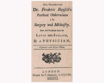 Sello de goma para libro de texto de cirugía y obstetricia, sello médico, sello médico antiguo, sello publicitario de periódico, técnica mixta, sello antiguo para libro de texto