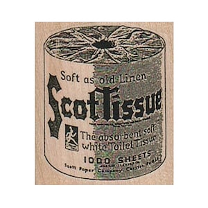 ScotTissue Roll RUBBER STEMPEL, Advertentie Stempel, Vintage Advertentie Stempel, TP Stempel, Toiletpapier Stempel, Grappige Stempel, Toilet Stempel, Tissue Stempel