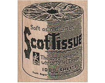 ScotTissue Roll RUBBER STAMP, Advertisement Stamp, Vintage Ad Stamp, TP Stamp, Toilet Paper Stamp, Funny Stamp, Toilet Stamp, Tissue Stamp