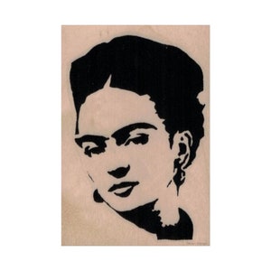 RUBBERSTEMPEL Banksy Frida Kahlo, gezicht Frida Kahlo, rubberen stempel Frida, cadeau Frida Kahlo, zelfportret Frida, Mexicaanse kunstliefhebbers, Frida, kunst