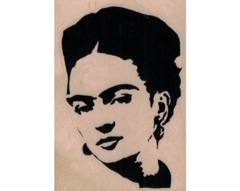 Banksy Frida Kahlo RUBBER STAMP, Frida Kahlo Face, Frida Rubber Stamp, Frida Kahlo Gift, Frida Self Portrait, Mexican Art Lovers, Frida, Art