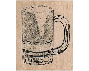 Foamy Mug of Beer RUBBER STAMP, Beer Mug Stamp, Beer Stamp, Beer Lover Stamp, Ale Stamp, Foamy Beer Stamp, Tavern Stamp, Bar Stamp, Beer