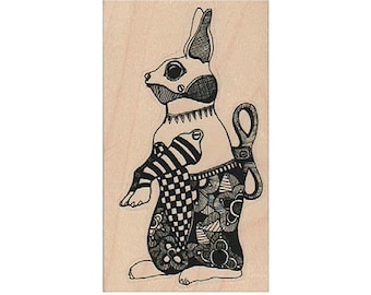 Aufziehhase GUMMIstempel, Stempel Hase, Stempel Hase, Osterhase Stempel, Steampunk Hase Stempel, Mechanischer Osterstempel, Haustier