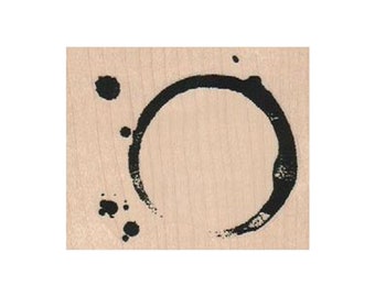 Coffee Ring Stain RUBBER STAMP, Coffee Stamp, Java Stamp, Coffee Lover Gift, Coffee Ring Stamp, Mixed Media Stamp, Starbucks Stamp, Espresso