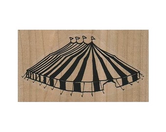 Circus Tent RUBBER STAMP, Circus Stamp, Big Top Stamp, Clowns Stamp, Carnival Stamp, Under the Big Top Stamp, Big Tent Stamp, Tent Stamp