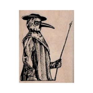 Plague Doctor RUBBER STAMP, Plague Doctor Mask Stamp, Physician Stamp, Medicine Man Stamp, Bounty Hunter Stamp, Halloween Stamp, Scary Man