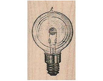 Steampunk Round Lightbulb RUBBER STAMP, Light Stamp, Light Bulb Stamp, Lightbulb Stamp, Steampunk Stamp, Steampunk Bulb Stamp, Victorian