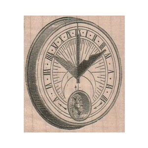 Timbro di gomma dell'orologio della meridiana, Timbro dell'orologio, Timbro del quadrante dell'orologio, Timbro dell'orologio, Timbro dell'ora, Numero romano, Timbro Steampunk, Timbro vittoriano, Meridiana