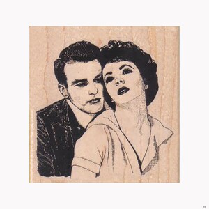 Junge Liebhaber GUMMI STEMPEL, Paar Stempel, Retro Stempel, Paar in der Liebe Stempel, Junges Paar, Liebe Stempel, Liebhaber Stempel, Verliebt, Valentines
