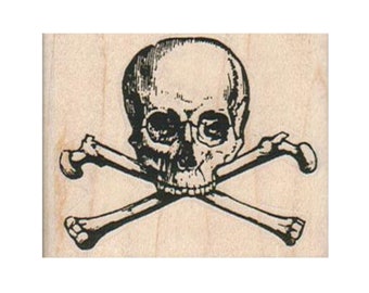 Skull & Crossbones RUBBER STAMP, Halloween Stamp, Halloween Skull Stamp, Bones Stamp, Skull Stamp,Halloween Crafts, Skeleton Stamp, Poison