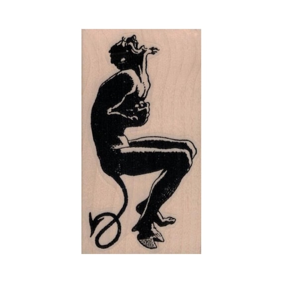 Devil RUBBER STAMP, Halloween Stamp, Demon Stamp, Beelzebub  Stamp, Mephistopheles Stamp, Beast Stamp, Evil Stamp, Satan Stamp, Lucifer