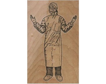 Sello de goma para médico, sello de cirujano, sello de enfermera, sello de doctor, sello médico, sello de guantes y mascarilla, sello de cirugía, sello de uniforme quirúrgico, sello estéril