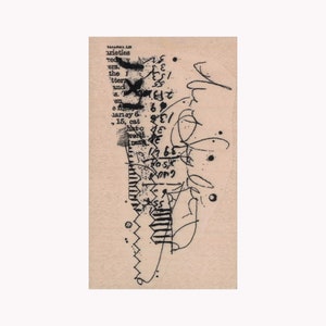 Sello de goma para collage de escritura y garabatos, sello de escritura, sello de garabatos, sello de collage, sello de fondo, sello de técnica mixta
