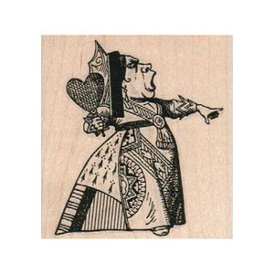 Queen of Hearts RUBBER STAMP, Queen Stamp, Wonderland Stamp, Alice in Wonderland Stamp, Mad Hatter Stamp, Royal Stamp, Alice Stamp, Hearts