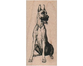 Great Dane RUBBER STAMP, Dog Stamp, Pet Stamp, Animal Lover Stamp, Dog Lover Stamp, Great Dane Dog Stamp, Large Dog Stamp, Doggy Stamp, Dogs