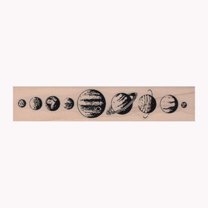 Planeten van het zonnestelsel RUBBERSTEMPEL, ruimtestempel, planetenstempel, aardestempel, planetenstempel, Saturnusstempel, Neptunus, Pluto, Mars, Uranus