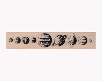 Planeten van het zonnestelsel RUBBERSTEMPEL, ruimtestempel, planetenstempel, aardestempel, planetenstempel, Saturnusstempel, Neptunus, Pluto, Mars, Uranus