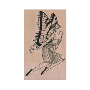 Schmetterlingsdame STEMPEL, Fantasy Stempel, Fee Stempel, Garten Stempel, Schmetterling Stempel, Mystisch Stempel, Flying Lady Stempel, Feen Stempel