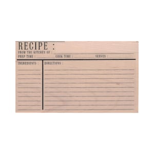 Sello de goma para tarjeta de receta, sello de receta, sello de cocina, sello de receta familiar, sello de tarjeta de receta, sello para hornear, sello de instrucciones de cocina, comida