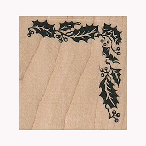 Holly Border RUBBER STAMP, Christmas Border Stamp, Christmas Card Stamp, Border Stamp, Christmas Stamp, Christmas Craft Stamp, Holiday Stamp