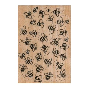 Buzzing Bee Background RUBBER STAMP, Bee Stamp, Honey Stamp, Flying Bees Stamp, Insect Stamp, Honey Bee Stamp, Bee Lover Stamp, Bumblebee