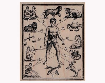 Sterrenbeeld RUBBERSTEMPEL, waarzegster-stempel, astrologie-stempel, sterrenbeeld-stempel, sterrenbeeld-stempel, horoscoop-stempel, magie, toekomst