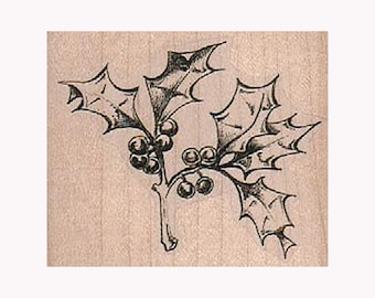 Holly Border RUBBER STAMP, Christmas Border Stamp, Christmas Card Stamp, Border Stamp, Christmas Stamp, Christmas Craft Stamp, Holiday Stamp