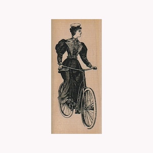 Dame, die zur Seite schaut STEMPEL, Fahrrad Stempel, viktorianische Dame Stempel, Fahrrad Stempel, Vintage Fahrrad Stempel, viktorianischer Stempel, Frau