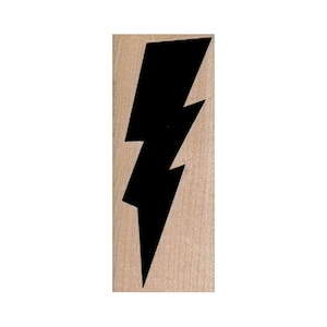 Lightning Bolt RUBBER STAMP, Shape Stamp, Storm Stamp, Lighting Bolt Stamp, Electricity Stamp, Mixed Media Stamp, Steampunk Stamp