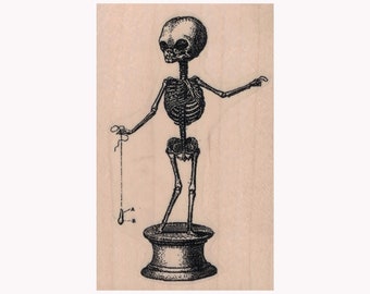 Creepy Skeleton RUBBER STAMP, Halloween Stamp, Skeleton Specimen Stamp, Bones Stamp, Skull Stamp, Anatomy Stamp, Skeleton Stamp, Skeletal