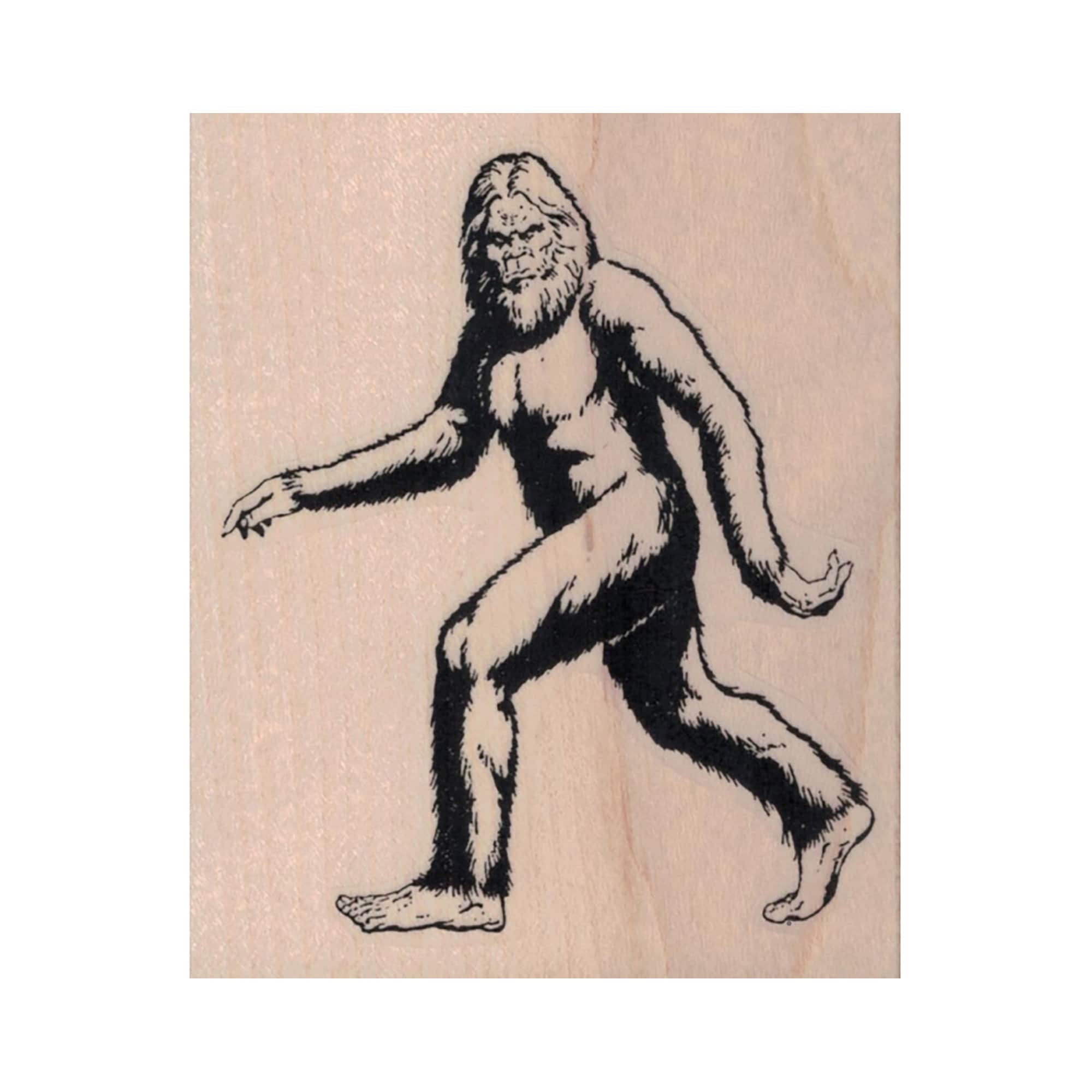 Sasquatch RUBBER STAMP Big Foot Stamp Bigfoot Stamp Etsy