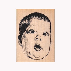 TIMBRO IN GOMMA Bambino Sorpreso, Timbro Bambino Wow, Timbro Bambino Shocked, Timbro Bambino, Timbro Neonato, Timbro Sciocco, Timbro Bambino Carino, Timbro Bambino Che Tuba
