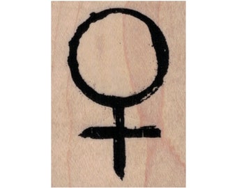 Grunge Female Symbol RUBBER STAMP, Female Symbol Stamp, Woman Symbol, Sex Symbol Stamp, Venus Symbol Stamp, Astrological Symbol Stamp