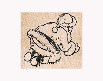 Santa's Crack RUBBER STAMP, Santa Claus Stamp, Funny Santa Stamp, Funny Holiday Stamp, Santa Bending Stamp, Christmas Stamp, Funny Christmas