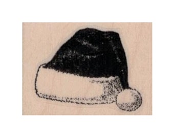 Santa Hat RUBBER STAMP, Santa Claus Stamp, Santa Stamp, Christmas Stamp, X-Mas Stamps, St. Nick Stamp, Holiday Stamp, Christmas Hat Stamp