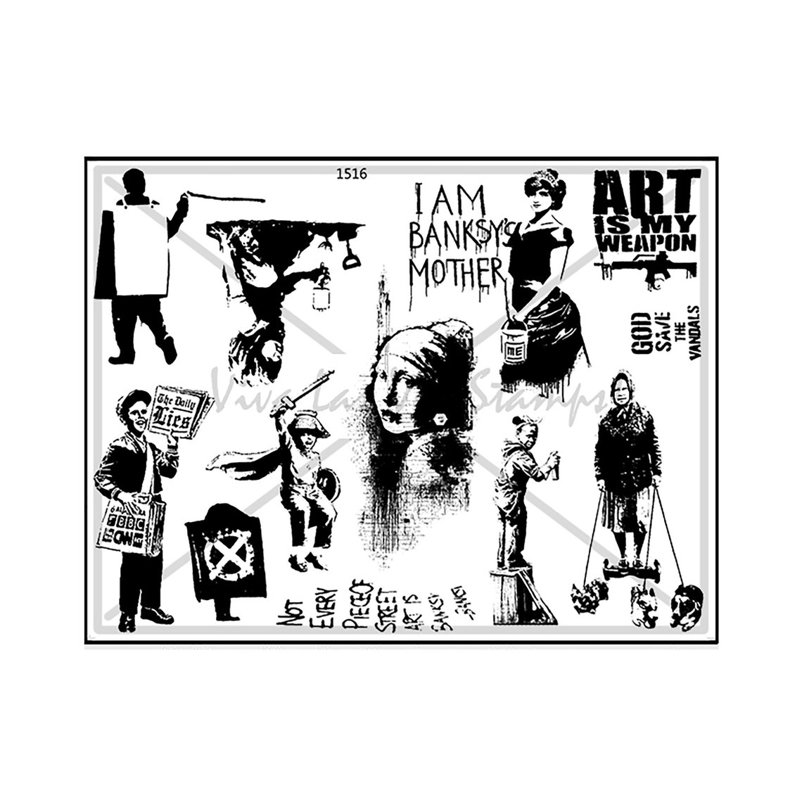 Banksy Collection Unmounted Rubber Stamp Plate Banksy Stamps Etsy
